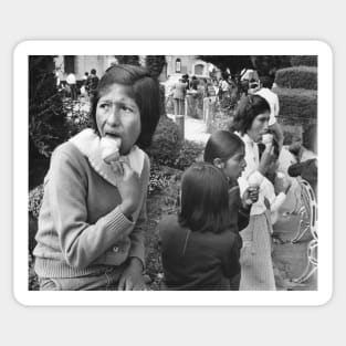 Vintage Peruvian School Girls Getting Ice Cream Sticker